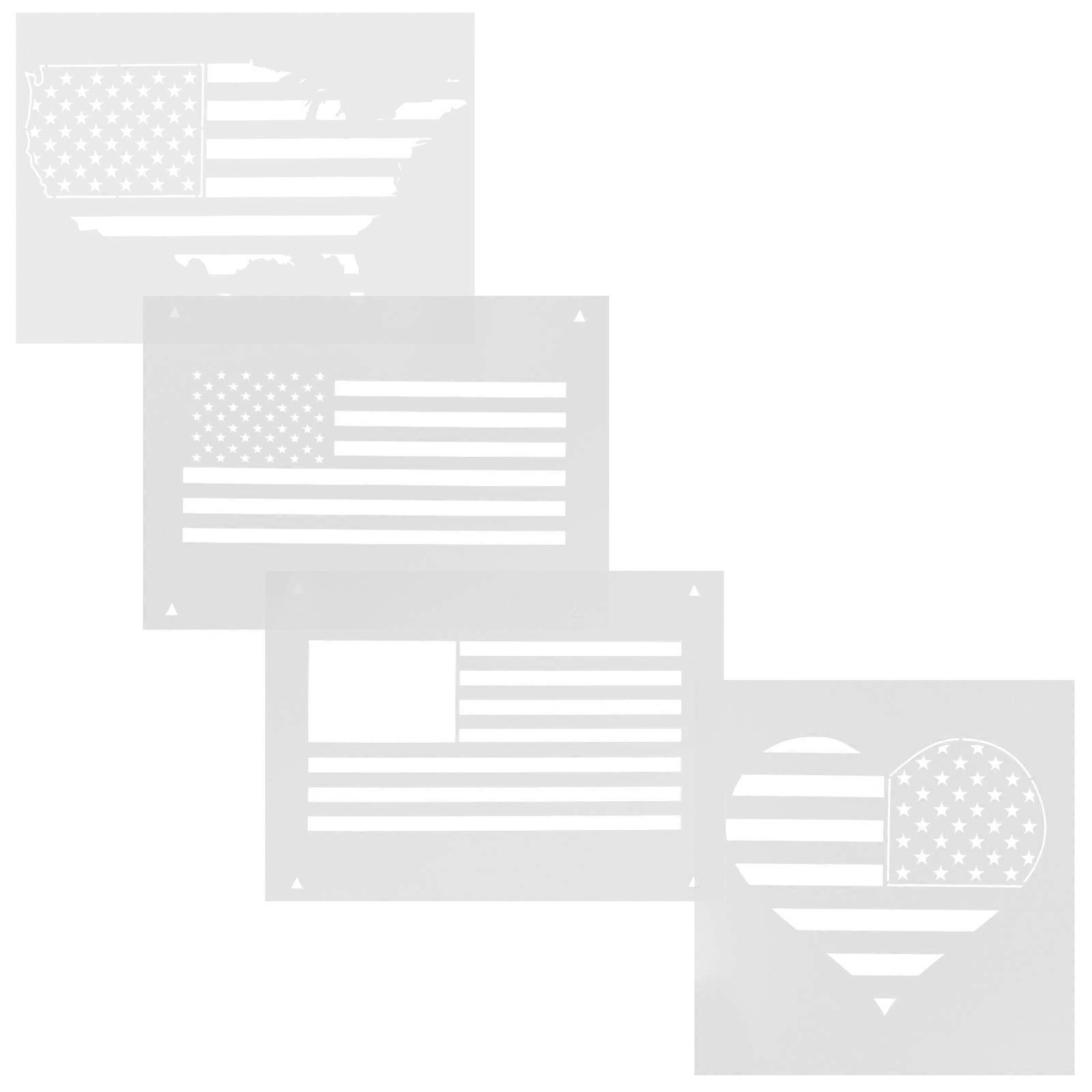 Wall Stencil Large Pattern American Element for Drawing 16Pcs