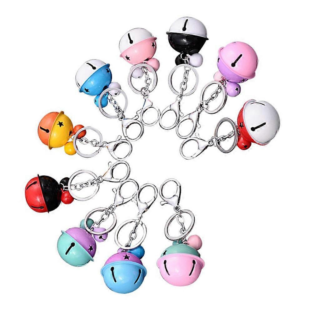 Creative Keychain Pendant Bell Key Ring for Keys 30Pcs Assorted Color Pack