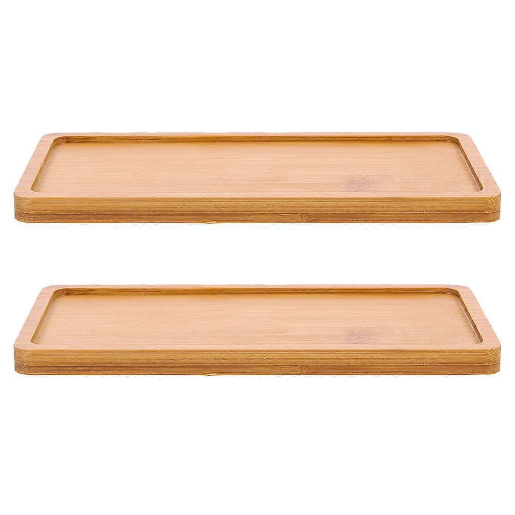 Indoor Bamboo Planter Saucers for Succulent Pots Set of 4 Pieces