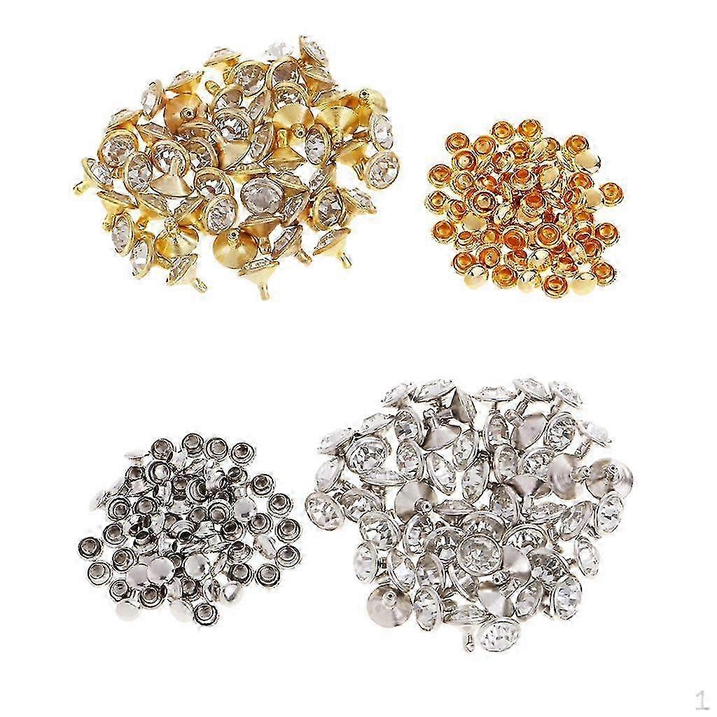 100Pcs Rhinestone Rivets Stud for crafts Leather Bag Decor 2025