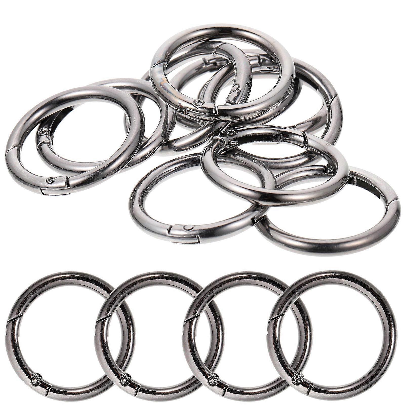Black Flat Key Rings Metal Split Circles for DIY Use 20Pcs