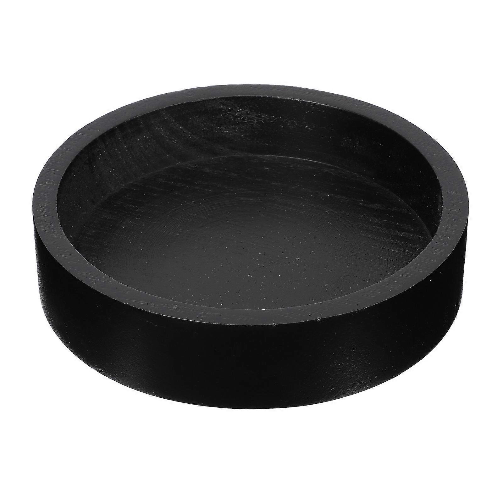 Black Wood Snack Box for Storage 3Pcs Dried Fruit Nut Serving Tray