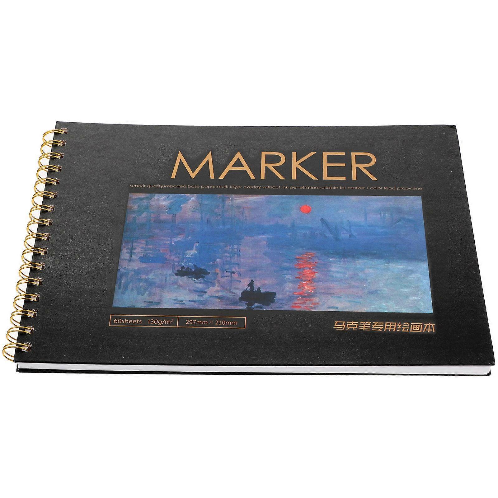 Marker Paper Black Sketch Pad Set for Home Ultra-Portable Design Drawing