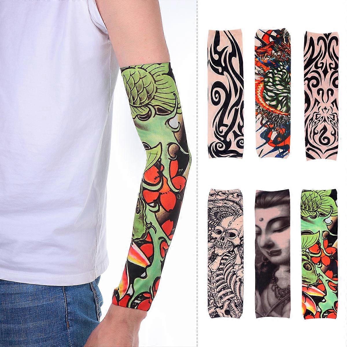 Sunproof Arm Sleeves for Outdoor Use 6Pcs Fake Temporary Cover Up Sleeves