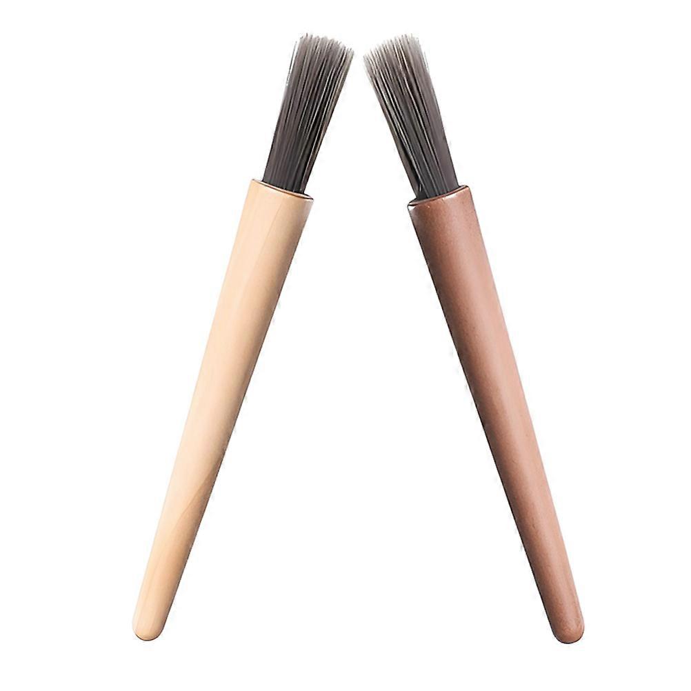 Grinder Cleaning Brush 2Pcs Espresso Machine Cleaning Tools Daily Use Soft Bristles Multi Wood Pbt Function Cleaning