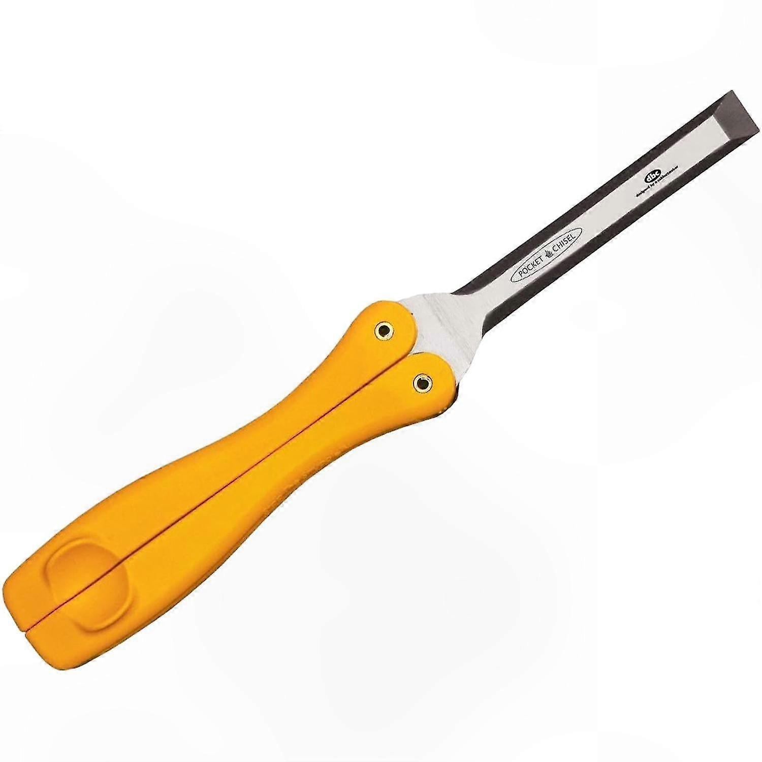 1/2 Inch Pocket Wood Chisel with Foldable Handle Yellow Tool for Woodworking Projects