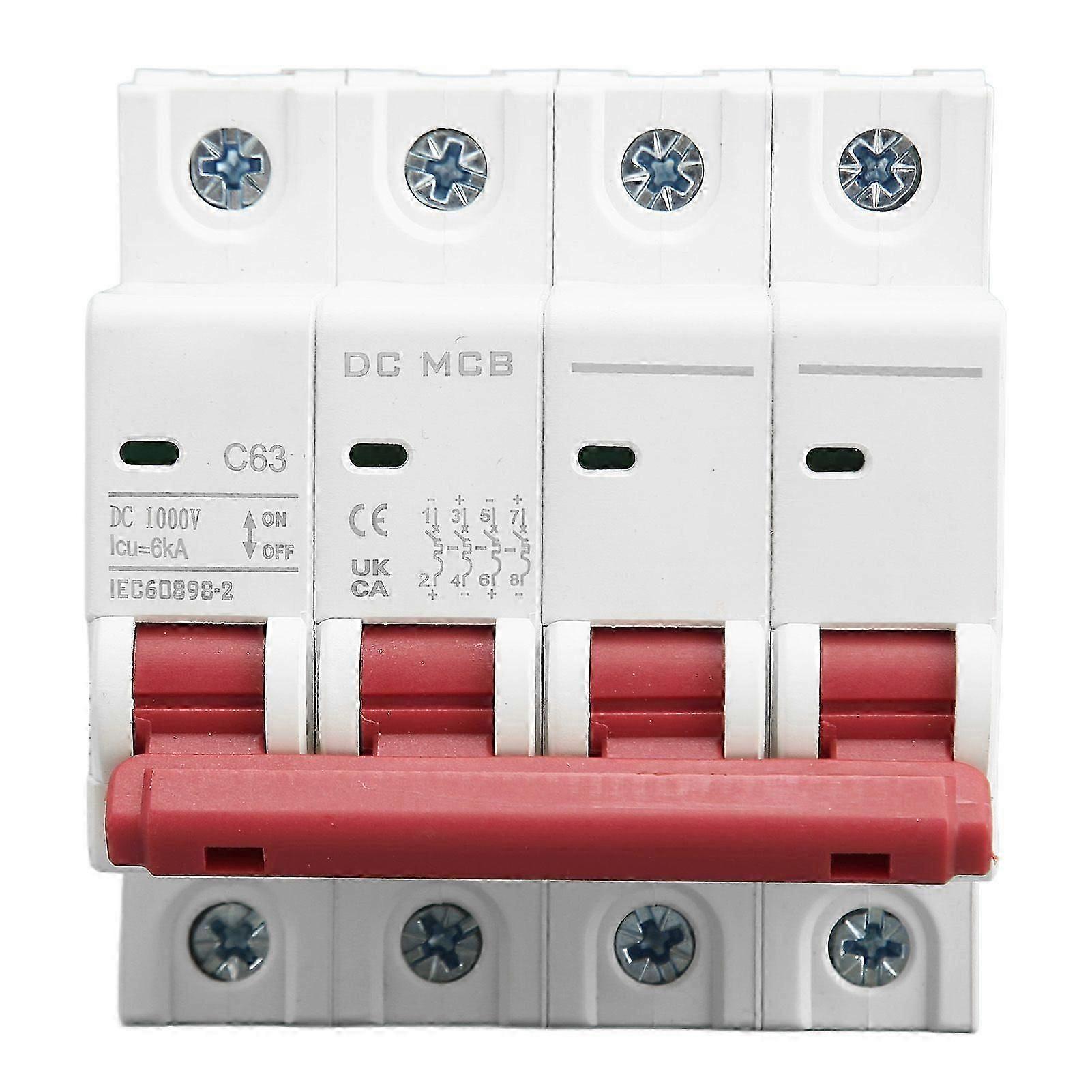 High quality  New DZ47s-63Z C63 DC 1000V 4P DC circuit breaker 6...
