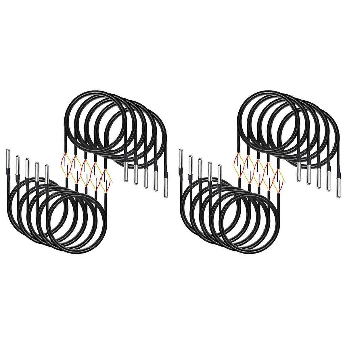 10Pcs Temperature Sensor, (-55℃- +125℃) - 1 Meter/3.2Ft