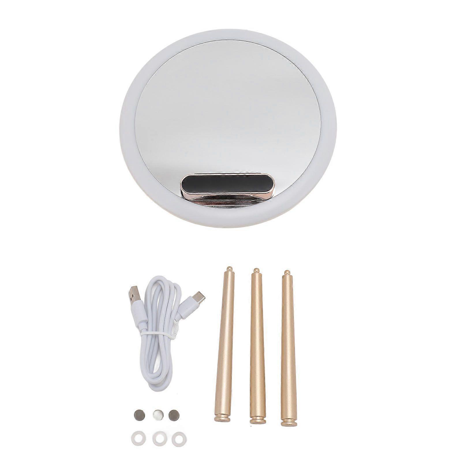 LED Makeup Mirror Multifunctional AI Smart Makeup Vanity Mirror with Wireless Charging Phone Stand Timer and Speaker