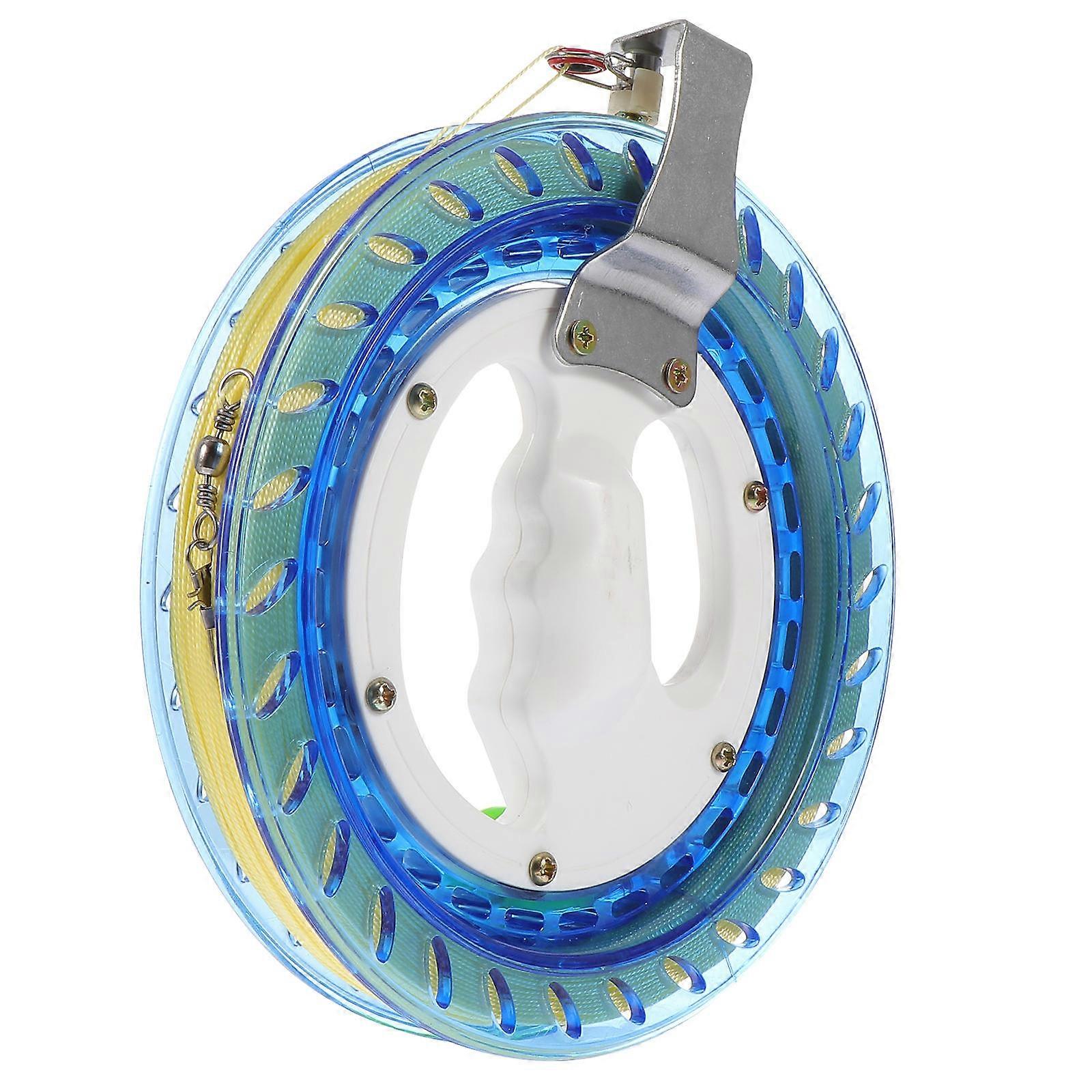 Kite Reel Winder Plastic Blue for Flying Kites 1Set Automatic Locking