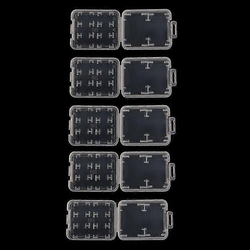 5PCS Plastic Transparent Standard SD SDHC Memory Card for Case Holder Box Storag
