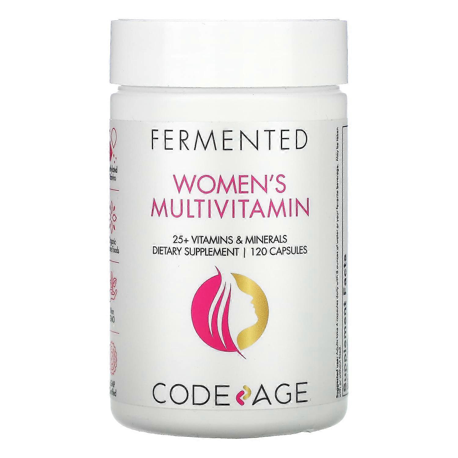 Codeage, Fermented, Women's Multivitamin, 25+ Vitamins, Minerals, 120 Capsules