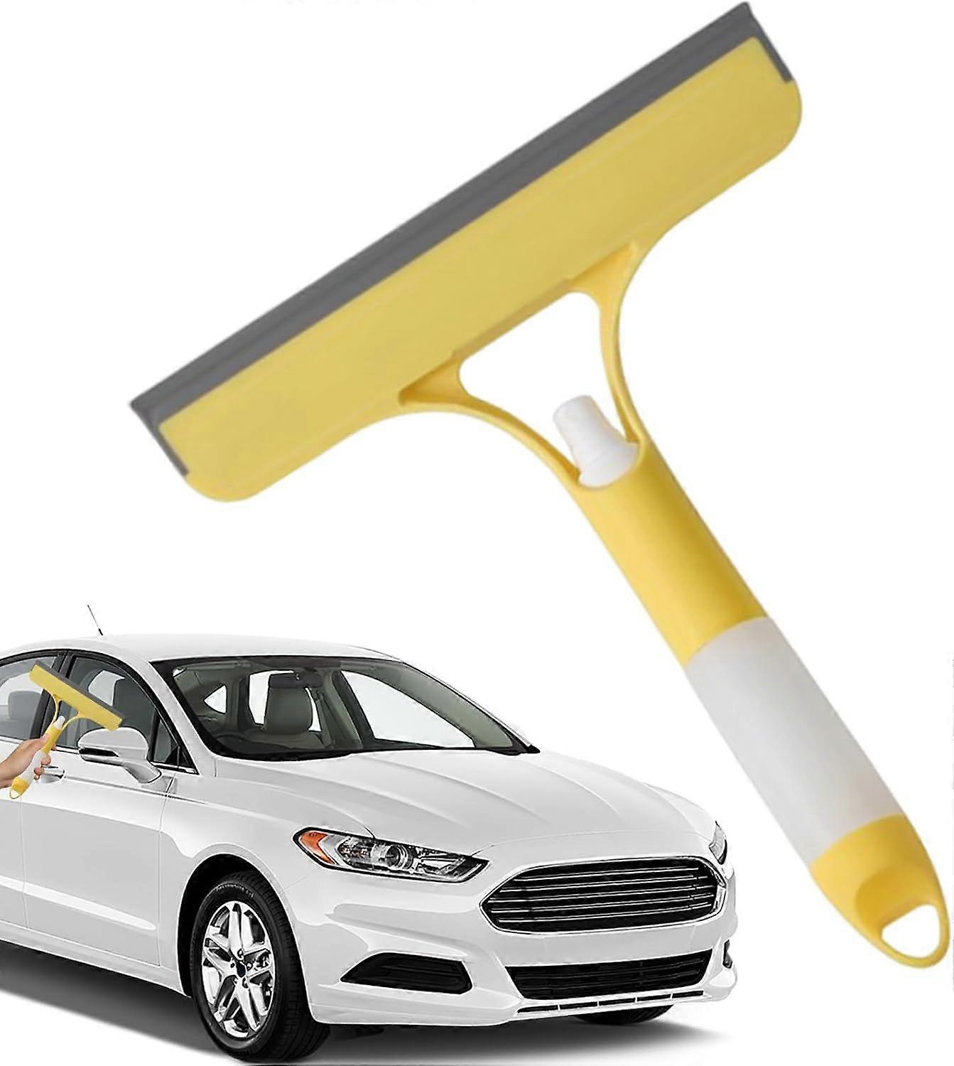 Shower Window Squeegee, Bathroom Squeegee with Built-in Sprayer, Manual Cleaning Tool for Kitchen Home Mirrors and Windows,Yellow