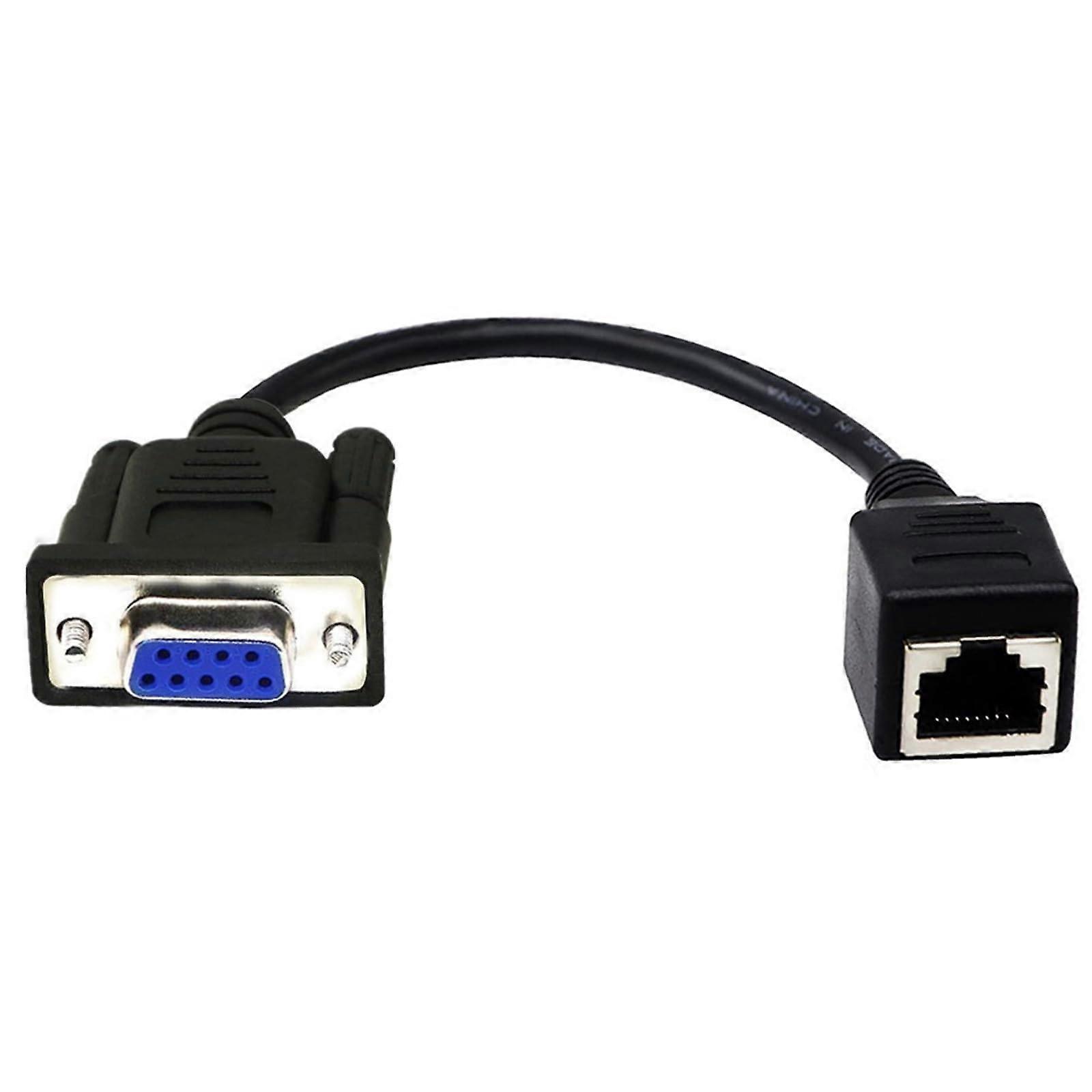 RJ45 To RS232 DB9 9Pin Male To RJ45 Female CAT5 Ethernet Console Cable FM