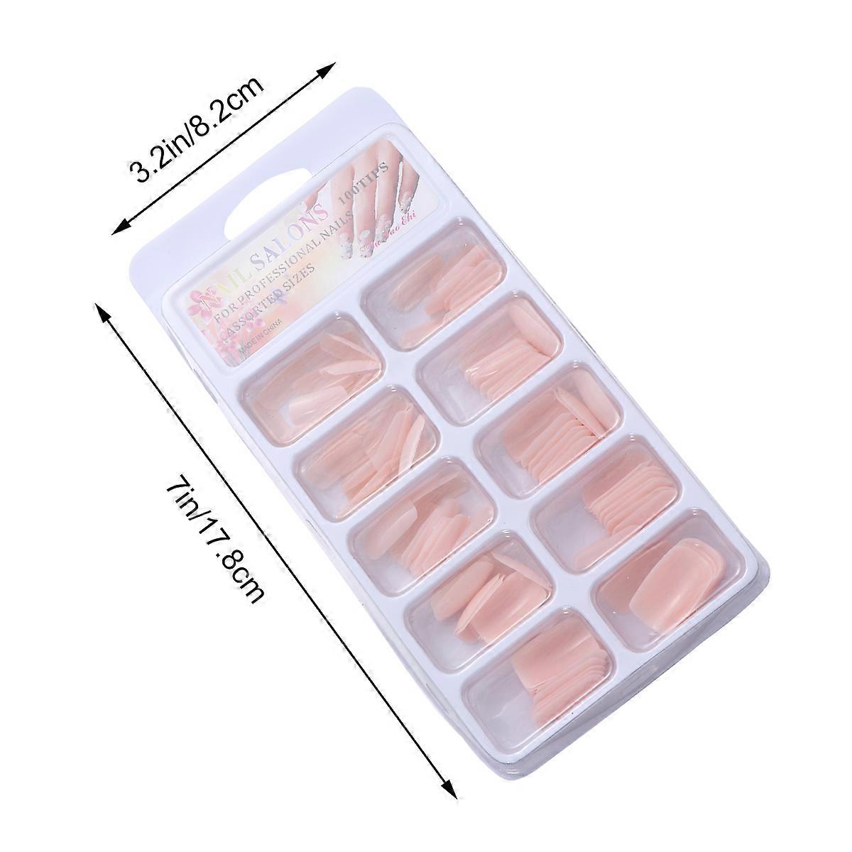 False Nails 100Pcs Artificial Nail Tips for Nail Art Creation Pink