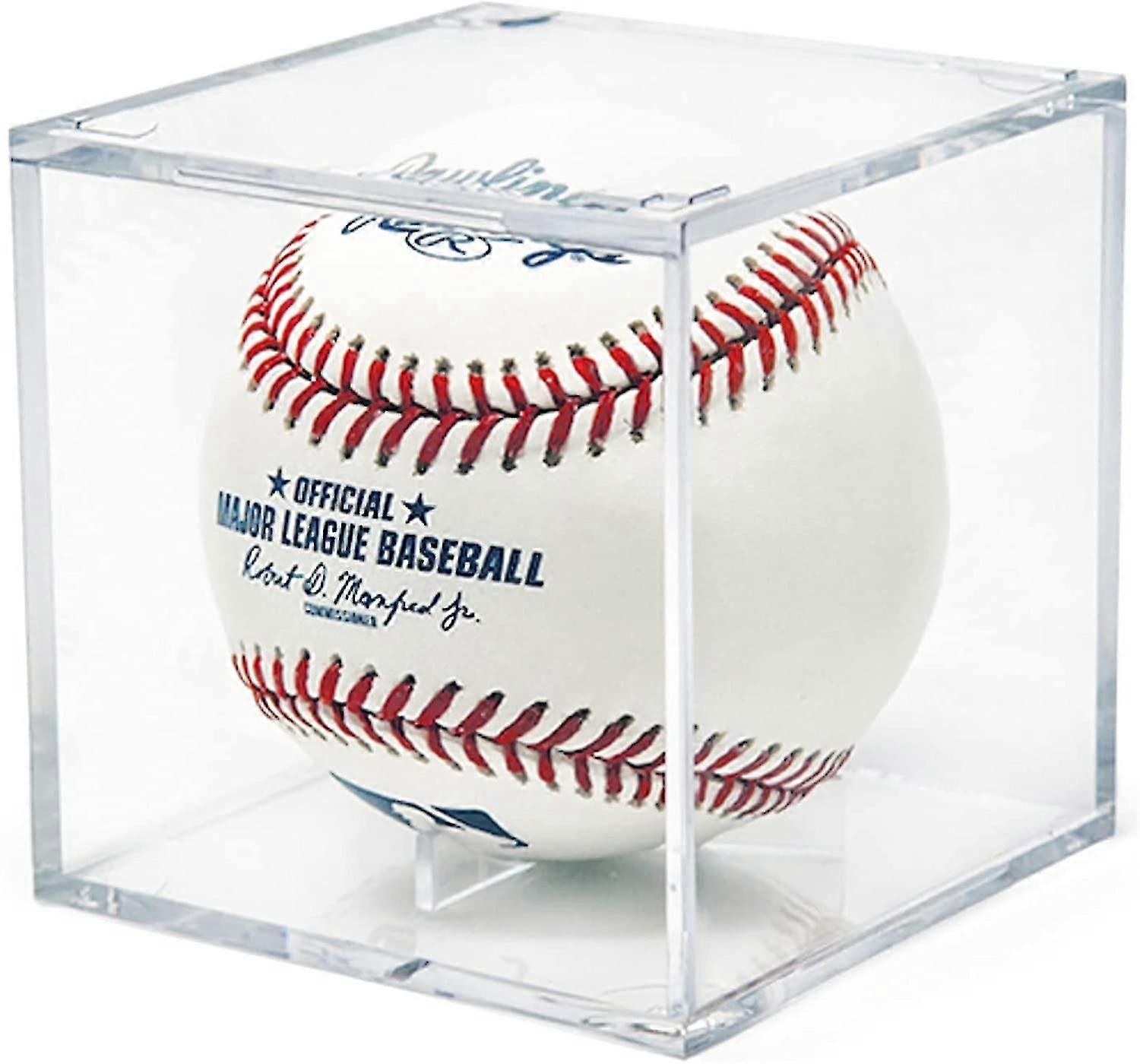 Baseball Display Case, Uv Protected Acrylic Cube Baseball Holder, Square Clear Box, Sports Official Baseball Autograph Display Case