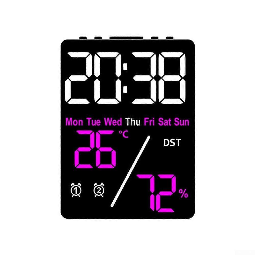 Multifunctional electronic clock With Temperature Humidity, Day Of Week, Date Display, Daylight Saving Time, Red Black