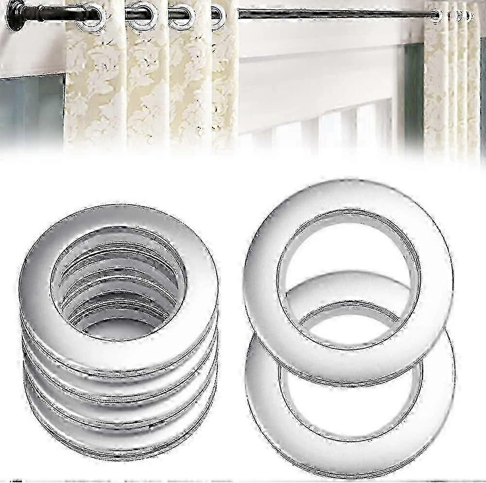 50 sztuk 40mm srebrne plastikowe pierścienie do zasłon do prętów Window Dressing Shower