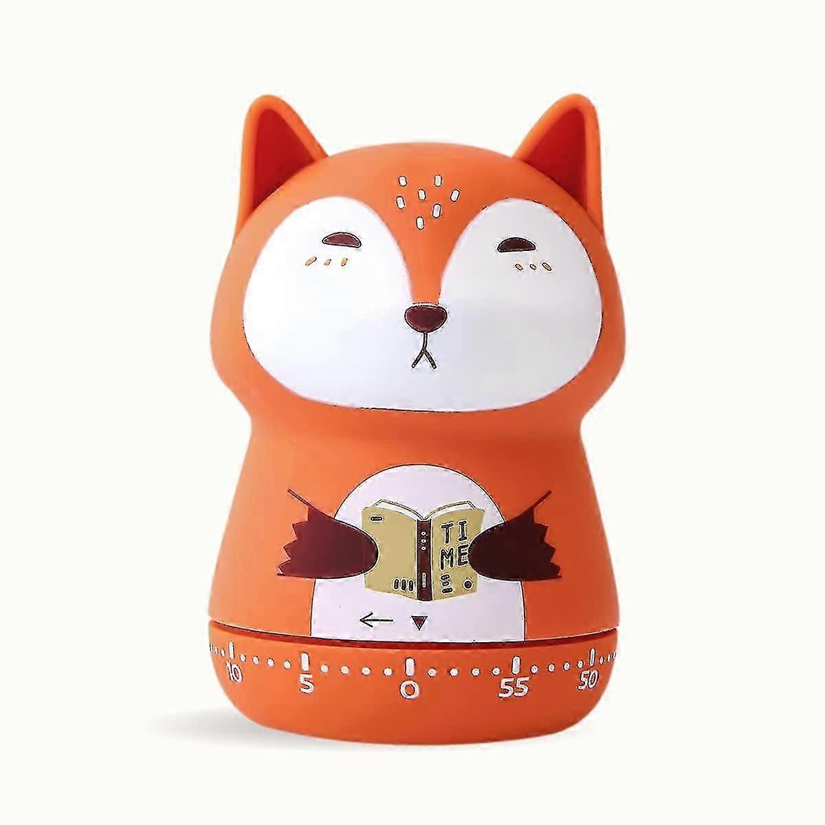Cute Craft Kitchen Timer 60 Minute Mechanical Wind Up Egg Timer Cooking Timer (red Fox)