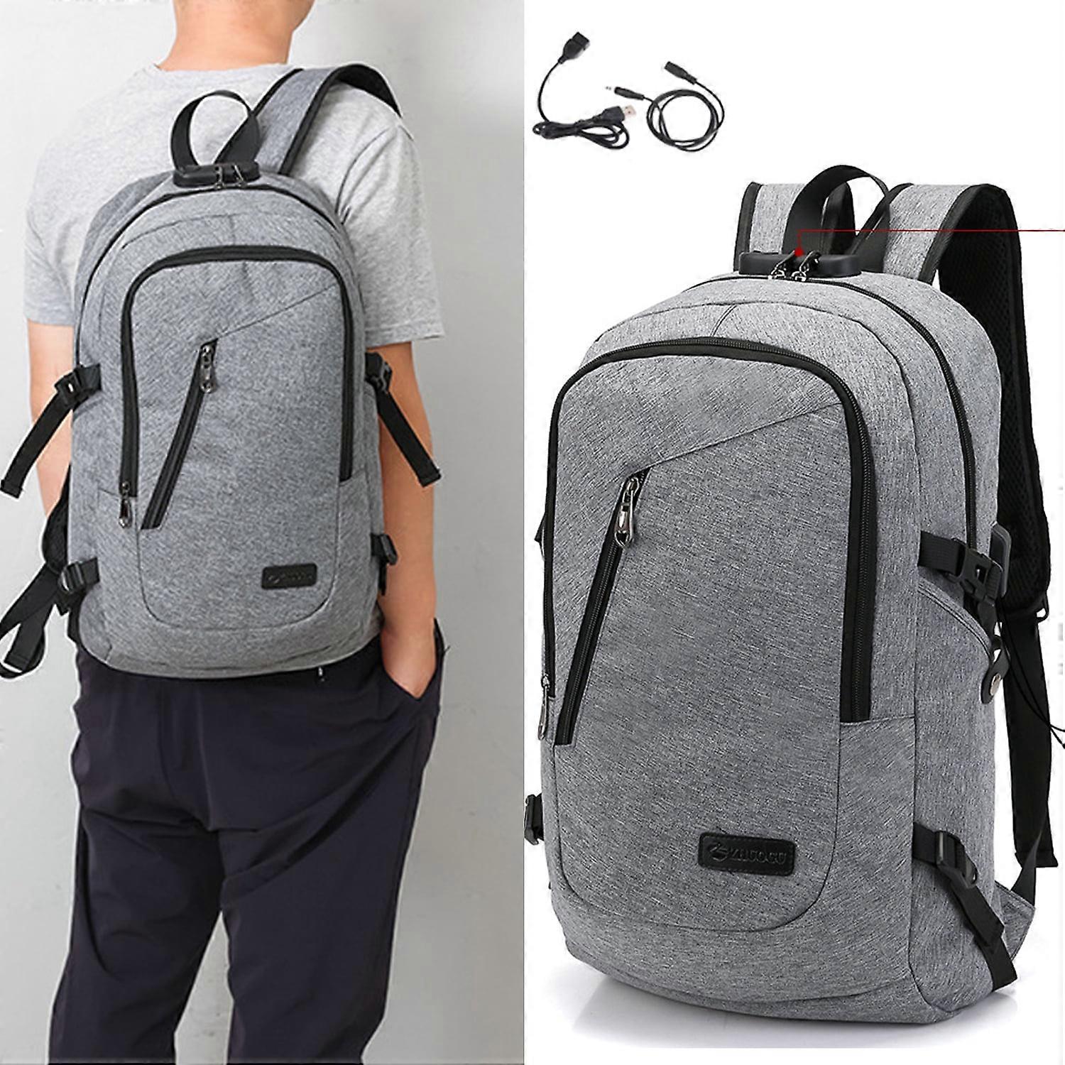 Men's Casual Usb Travel Computer Backpack