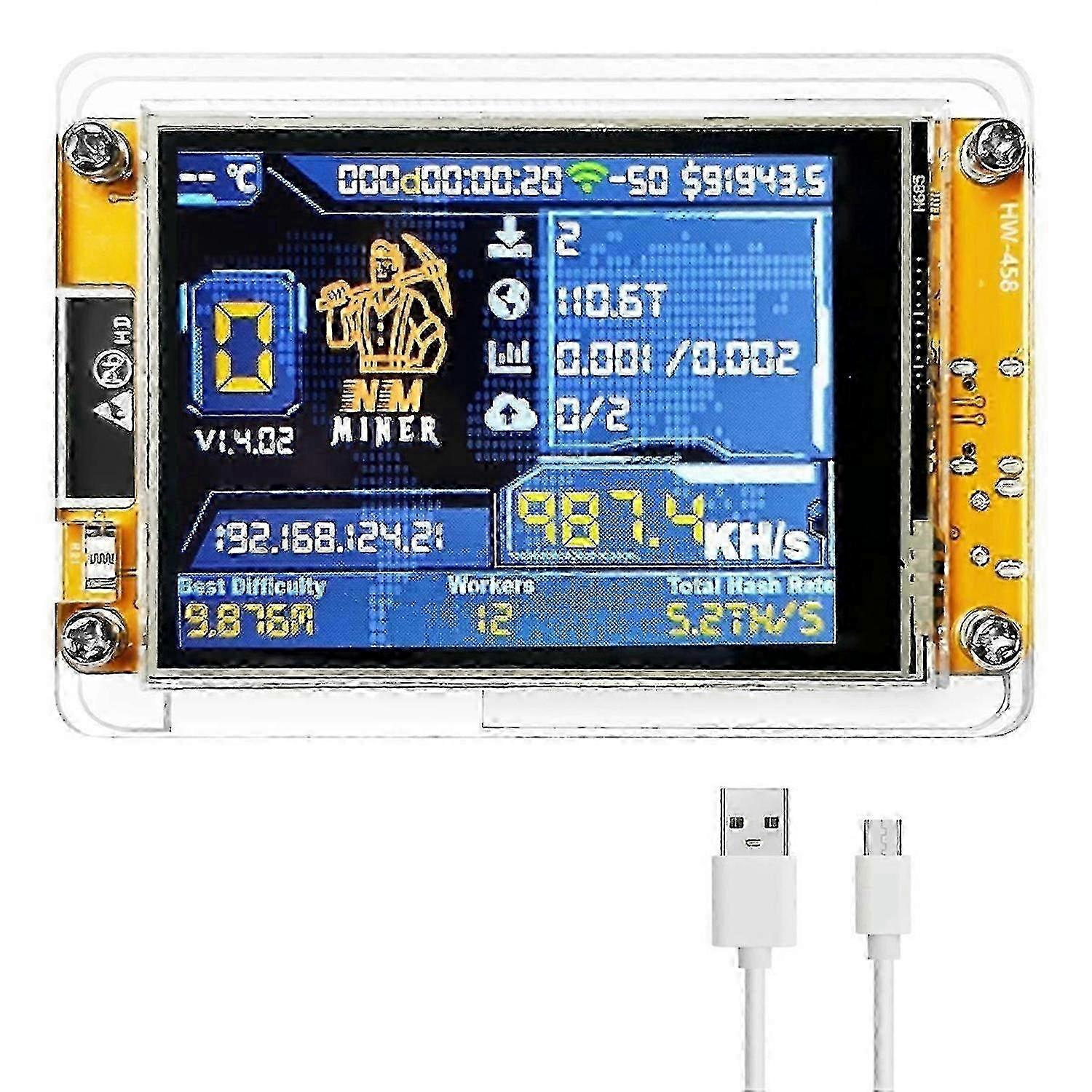 25-26 NMMiner NerdMiner Upgrade 987 /S Hashrate 2.8 Inch Smart Display