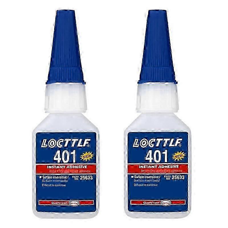2 Stück Loctite 401 Sofortkleber, 20-ml-Flaschen – starker Sekundenkleber für Mehrzweckbefestigungen