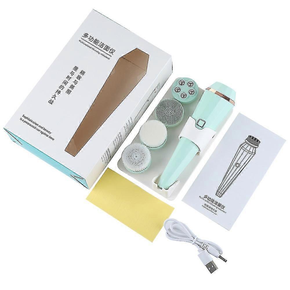 電気顔洗浄ブラシフェイスマッサージャーシリコーン充電式ソニックローラーブラシ02ブラックヘッドリムーバーポアクリーナー