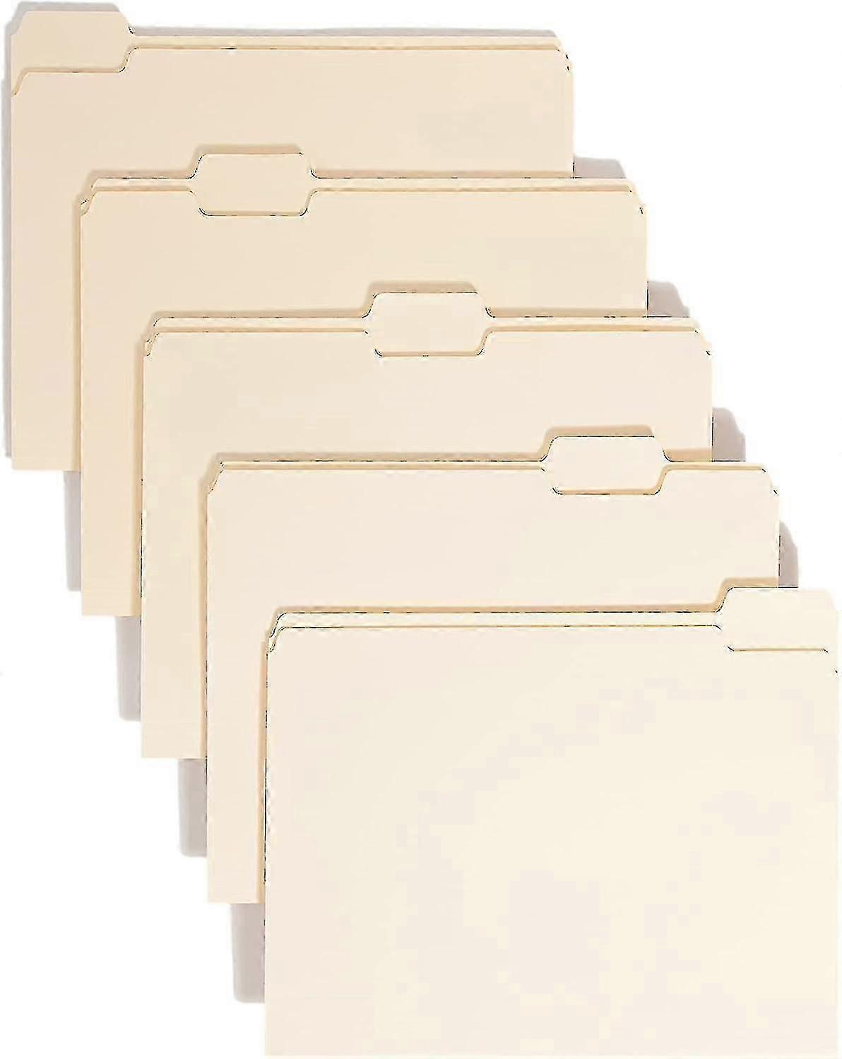File Folder, 1/5-Cut Tab, Assorted Positions, Letter Size, Manila, 100 per Box (10350)