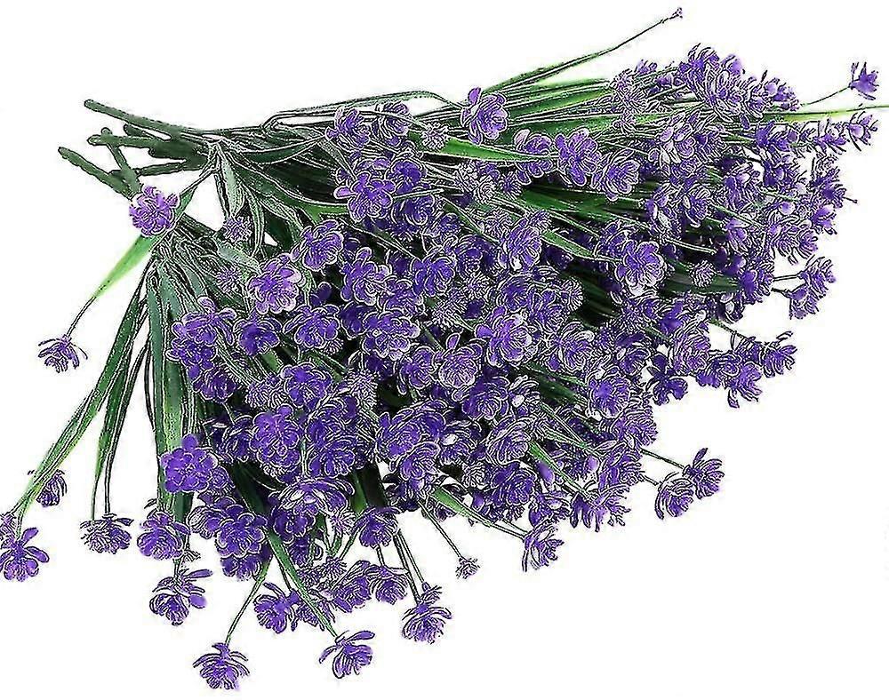 8 mazzi di fiori artificiali da esterno, arbusti, piante resistenti ai raggi UV, verde artificiale in plastica