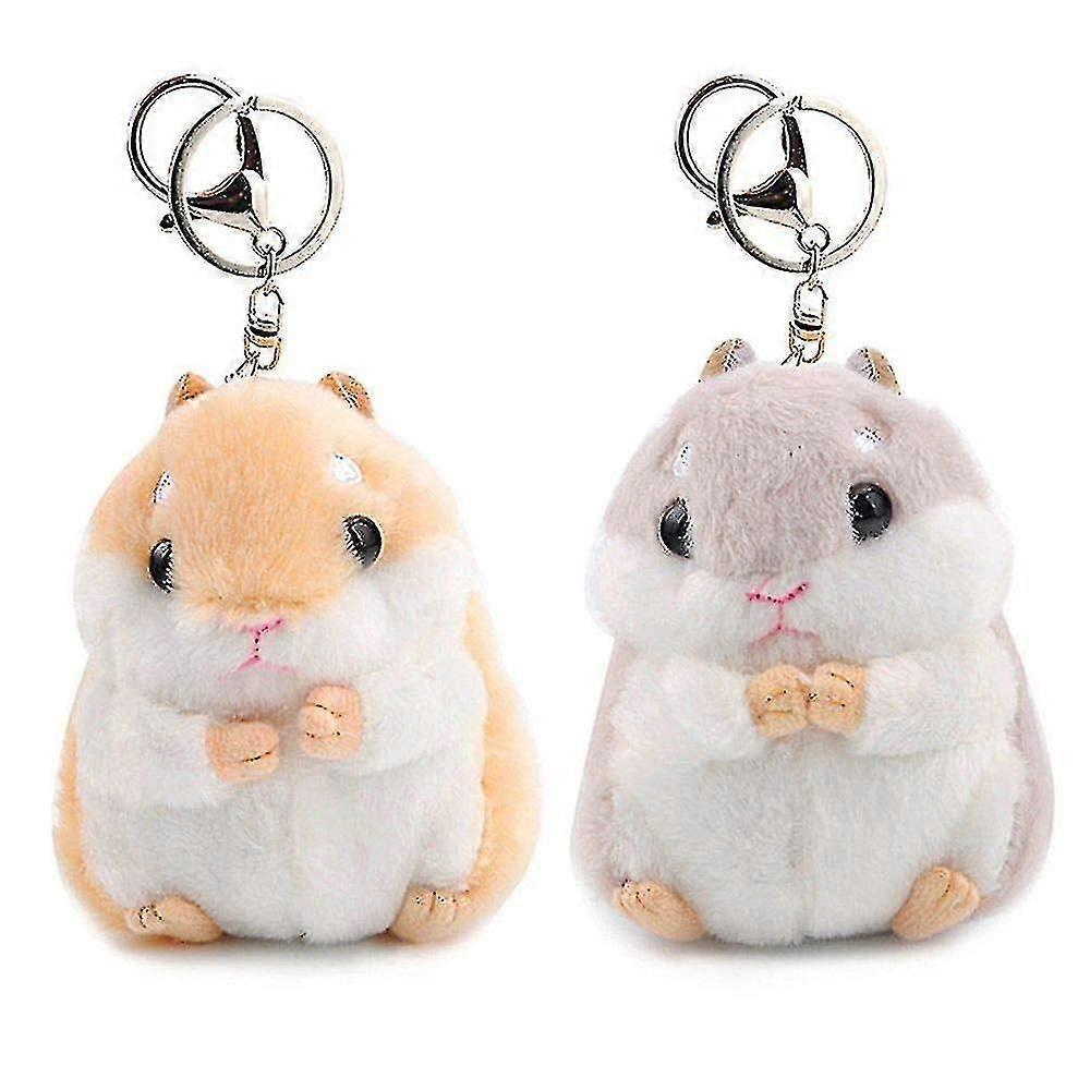 Set Of 2 Cute Hamster Plush Stuffed Animals