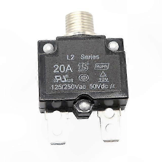 12V 5A-30A Push Button Thermal Circuit Breaker Panel Mount Overload Reset Compatible with Automotive Marine