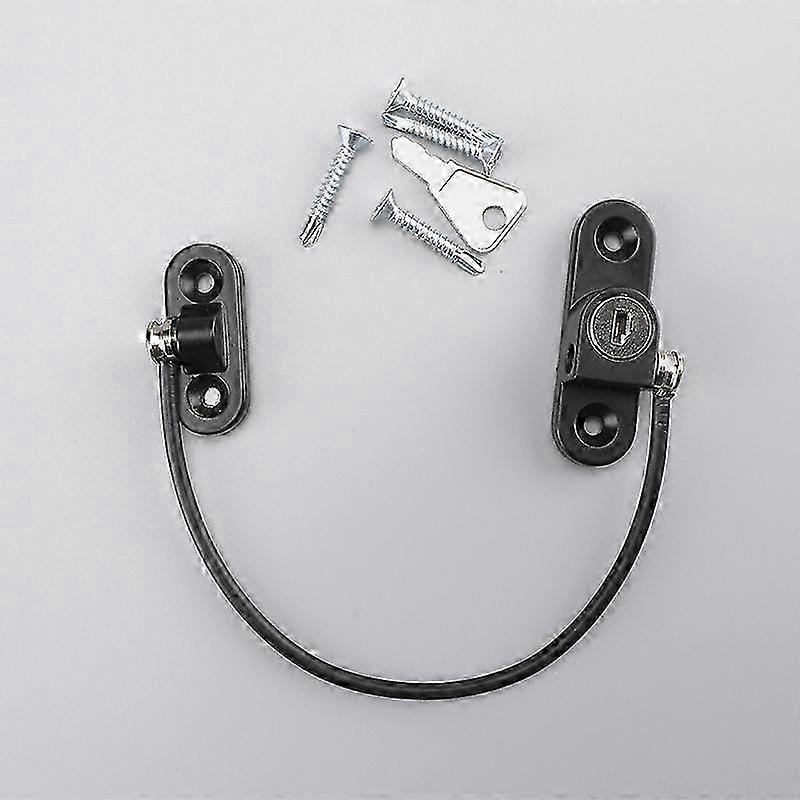 2025 4Pcs Window Locks for Windows,Window Cable Restrictor Window Safety Locks with Keys and Screws for Child & Baby Safety