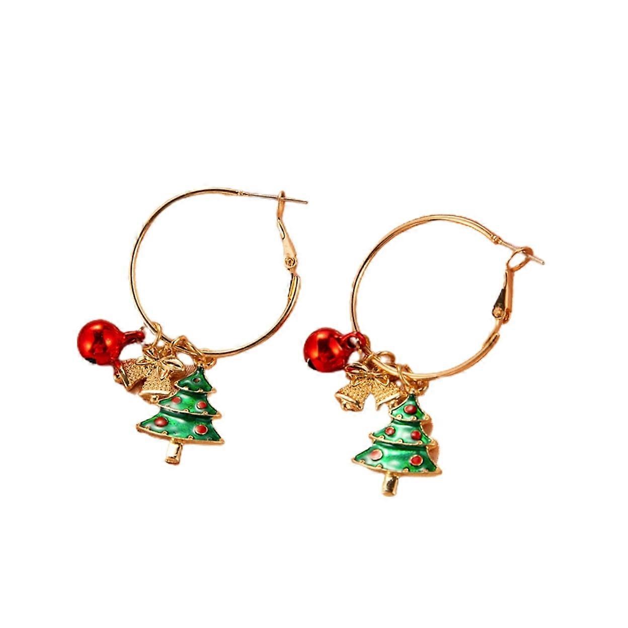 1 Pair Female Christmas Tree Pattern Earrings Simple Style Snowman Bell Ear Stud