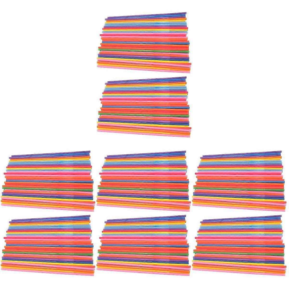 1800 Pcs  Plastic Color Modeling Straws Bending Lengthening Disposable Straws