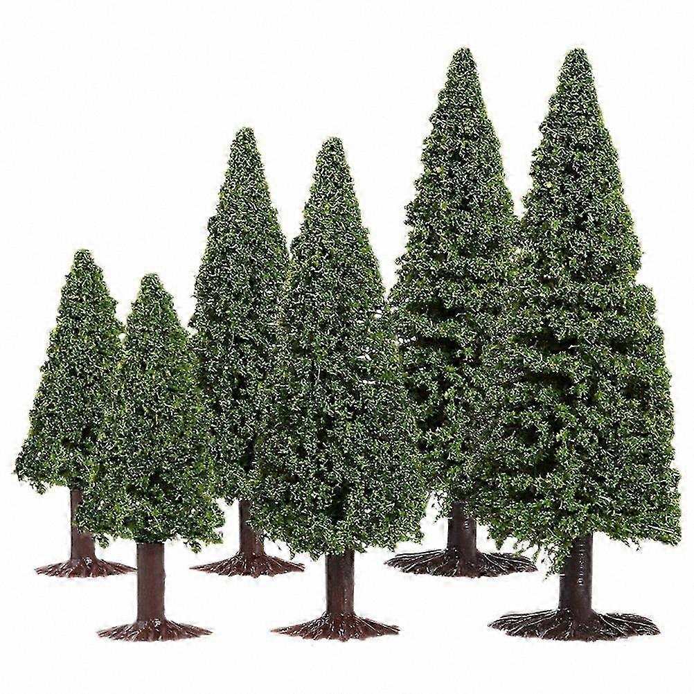 6 Pieces Mini Pine Tree Models for Train Scenery and Architectural Landscaping
