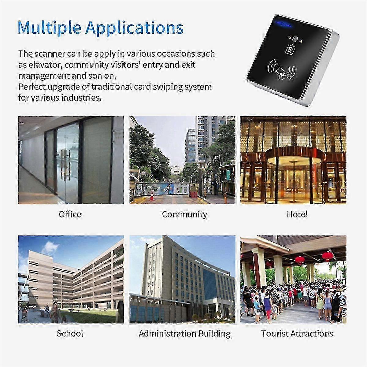 Embedded 1D, 2D Barcode Scanner & RFID Card Reader with Wiegand Connection - Self-Induction for Gate Access