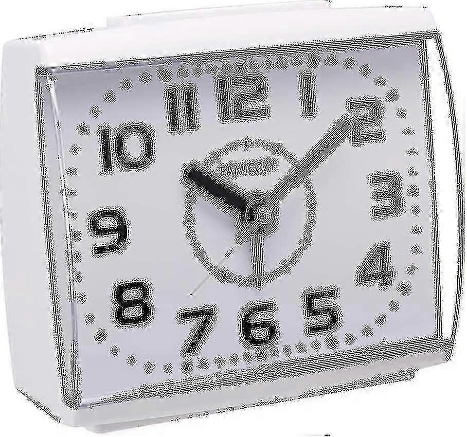 Non-ticking alarm clock white large font display repeat snooze function