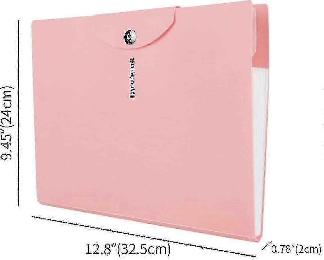 Folder, Pink Document Folder with Button - Closure, Ideal for Organizing Papers, 9.45" x 12.8" x 0.78"