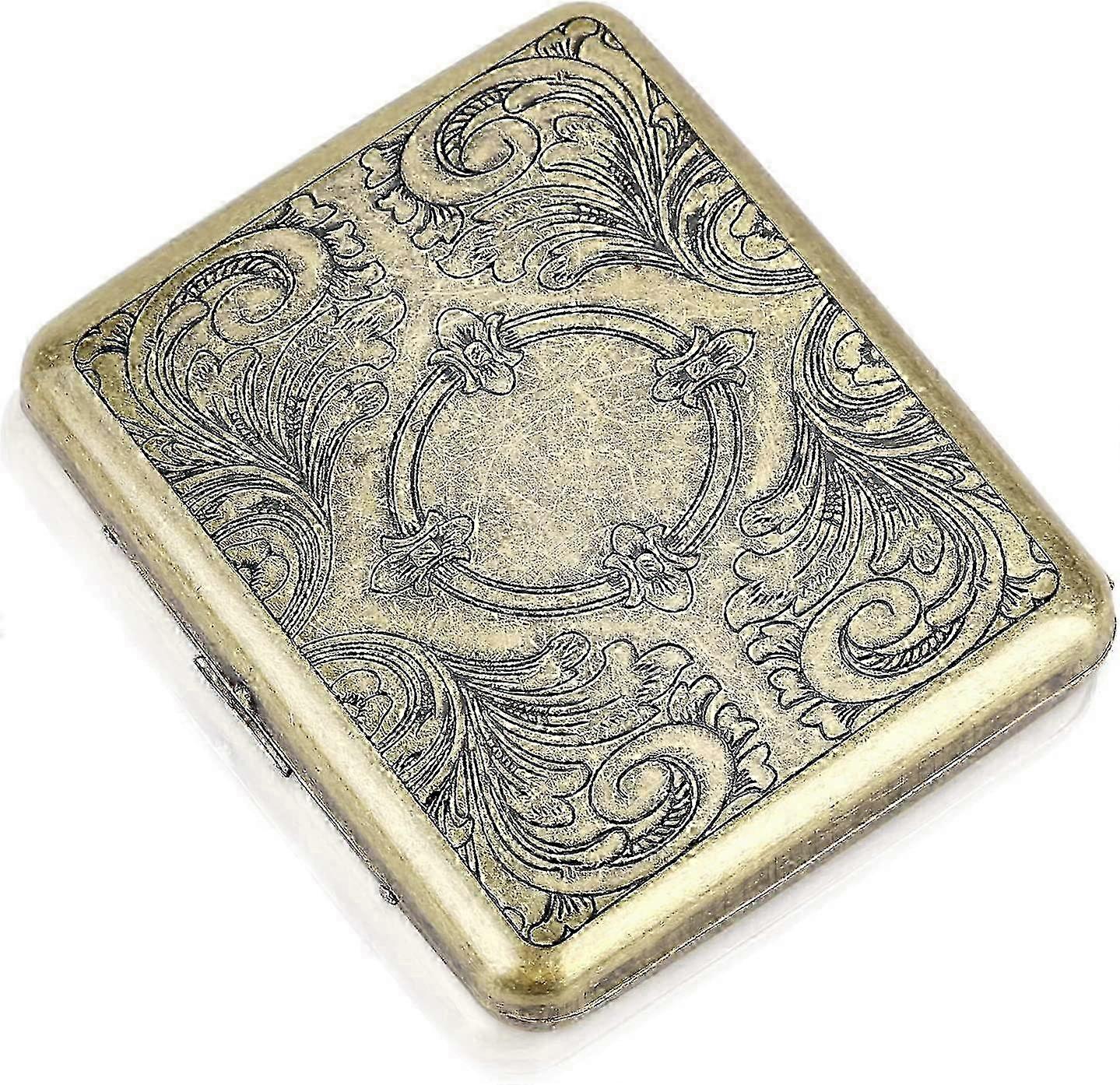 Cigarette Case Holds 20,Flower Golden (Grass)