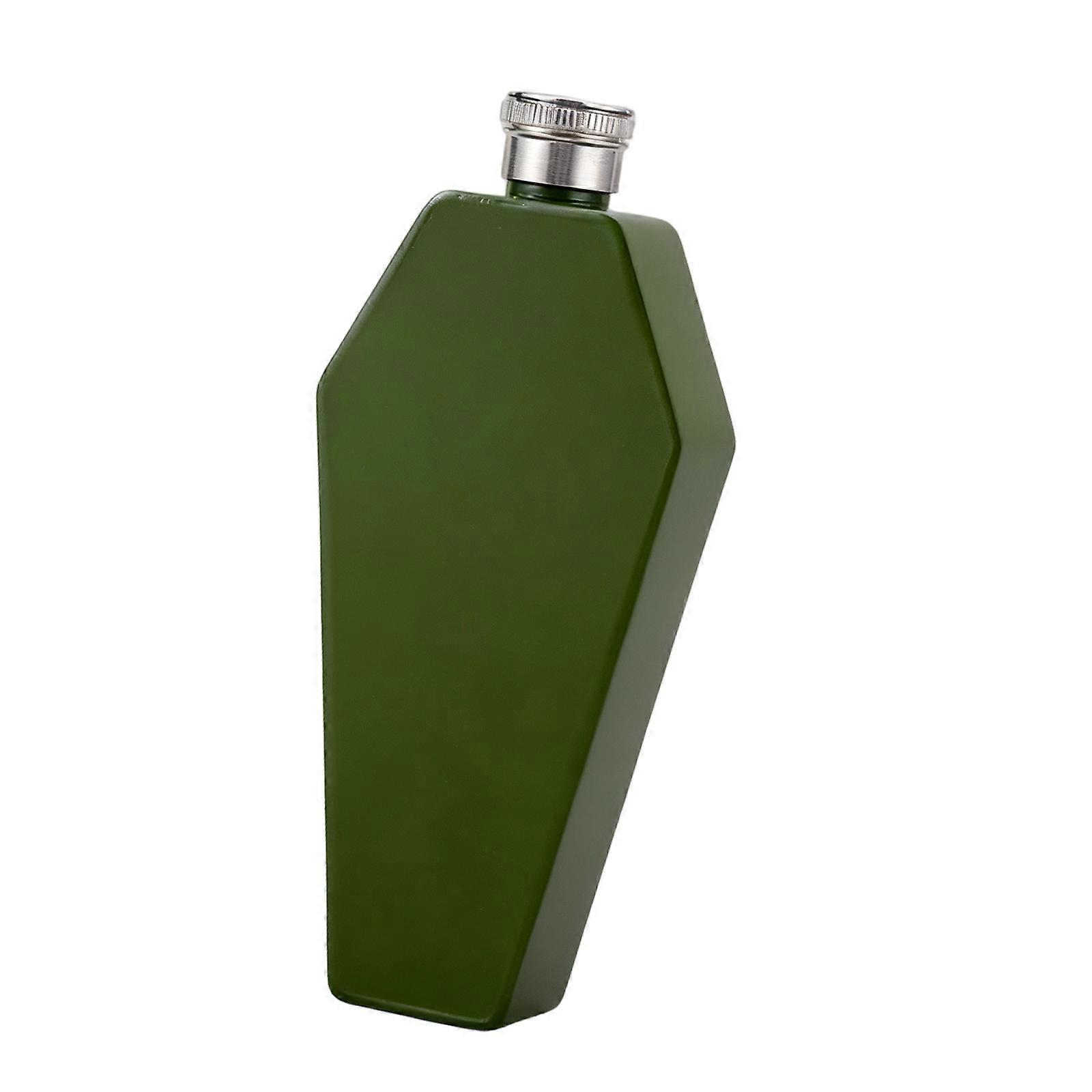 Unique Hexagonal Metal Alcohols Flasks Efficient User Friendly Beverage Container For Parties Picnics Outdoors Activity  Green