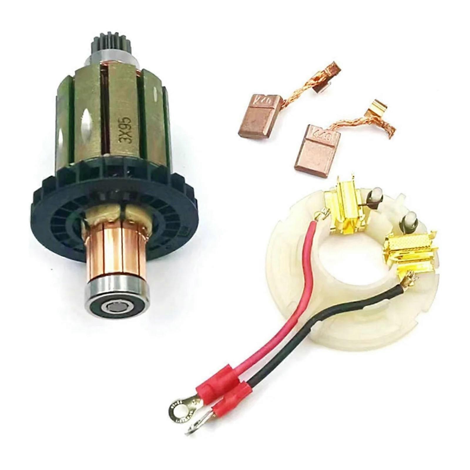 Carbon Brush Holder & Rotor Set Heat Resistant Carbon Brushes High Conductivity Device Suitable for CB440 DHP458 Models Multicolor