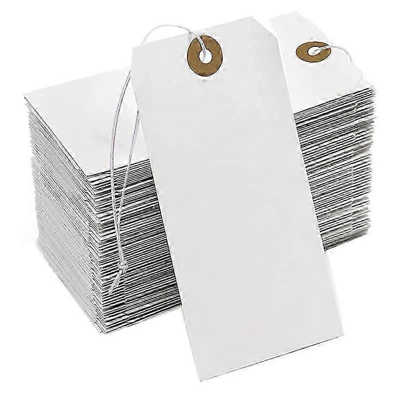 Large Reinforcing Hole Paper Tag with String Attached,200 Pcs Paper Hanging Tags with Elastic Rope Attached