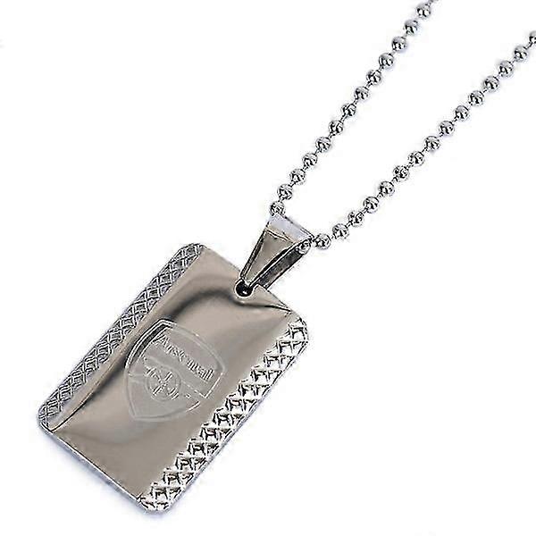 Arsenal FC Patterned Dog Tag and Chain One Size Silver Silver One Size