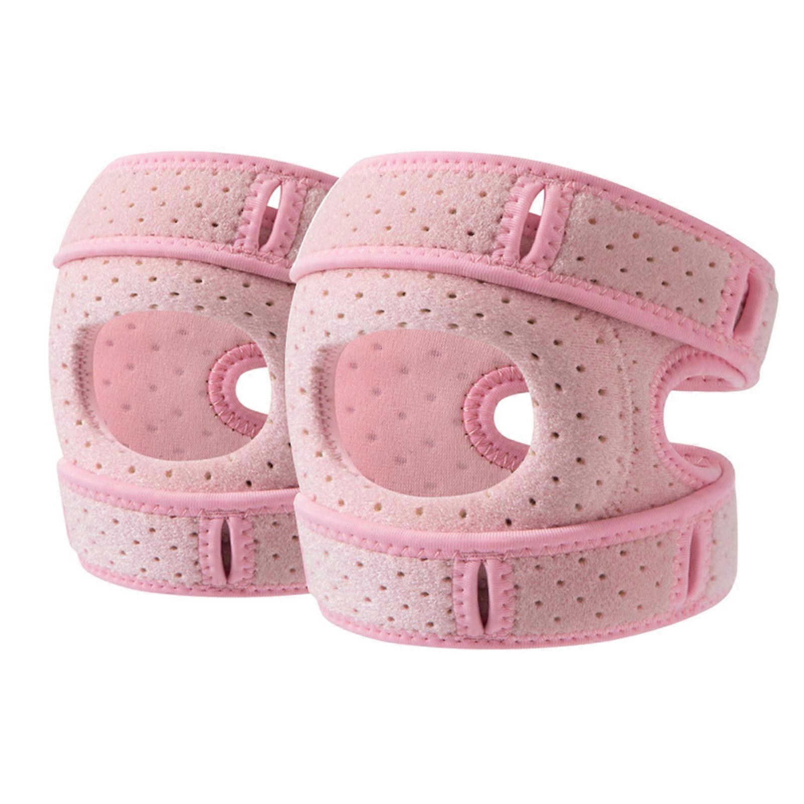 Reinforced Cushions Patella Support Band with Secure Fasteners for Sprinting Mountaineering and Recovery  Pink color S