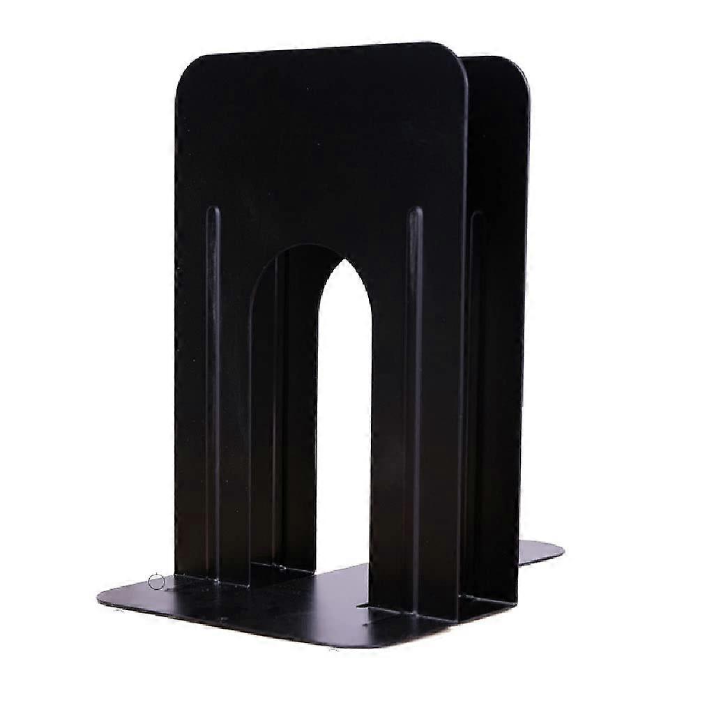 Bookends Metal 2 Pack for Bookshelf Organization, Office Library Study Room Black