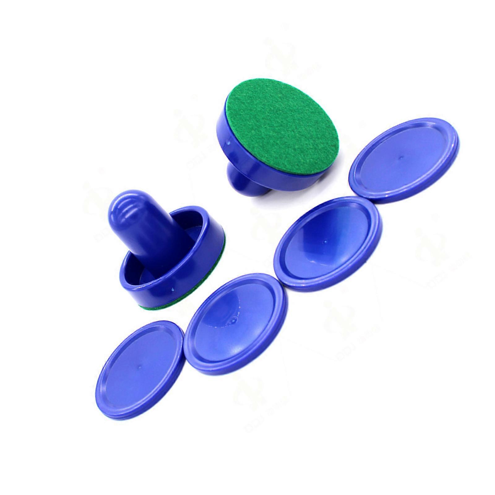 Home Standard Air Hockey Paddle and Pucks Plastic Table Hockey Pusher Set Goal Handle Paddle Replacement for Game Table  Royal blue push hand
