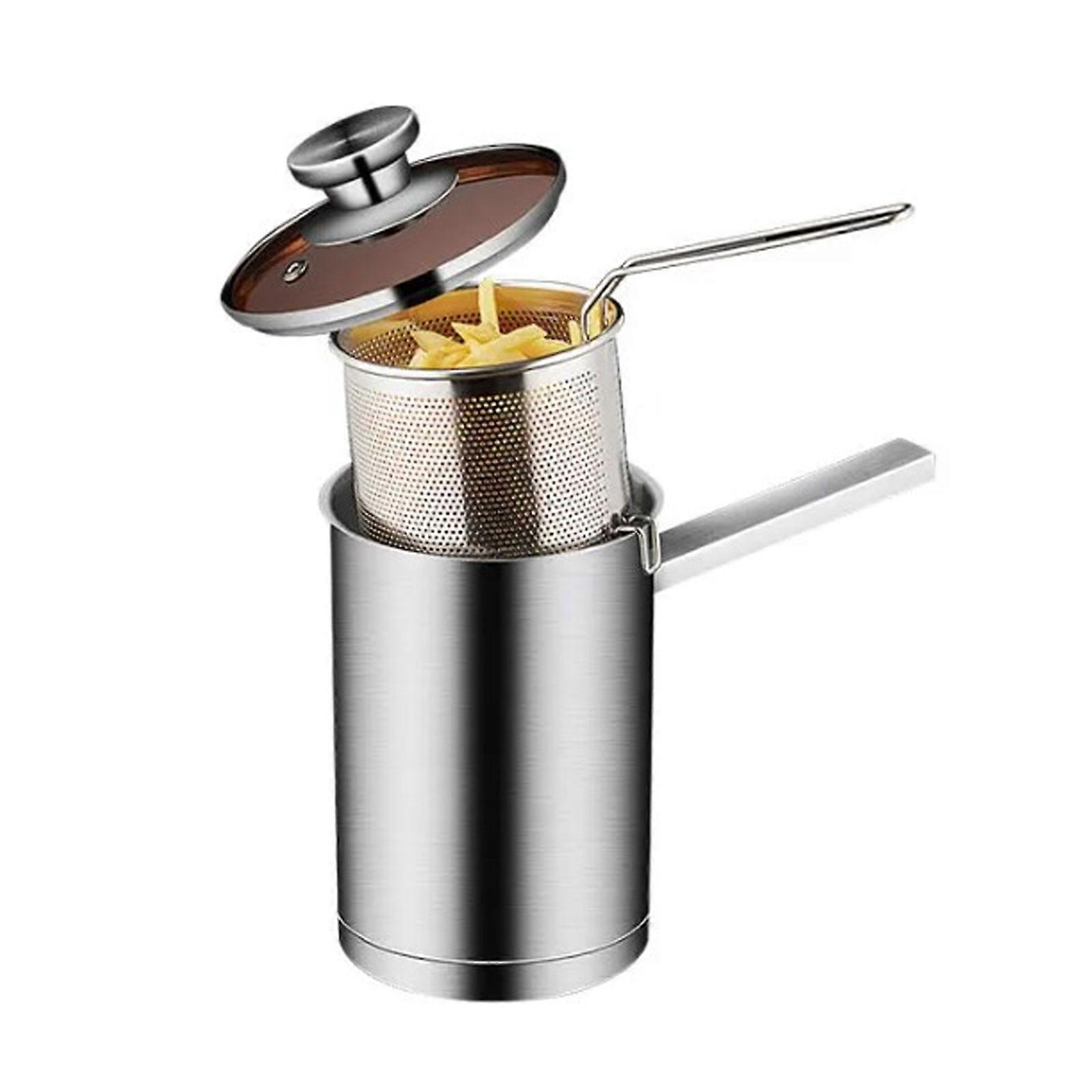 Efficient Heating Deep Fryers Basket Deep Fat Fryers Large Frying Cookware Suitable for Restaurant Tempuras Chicken Multicolor