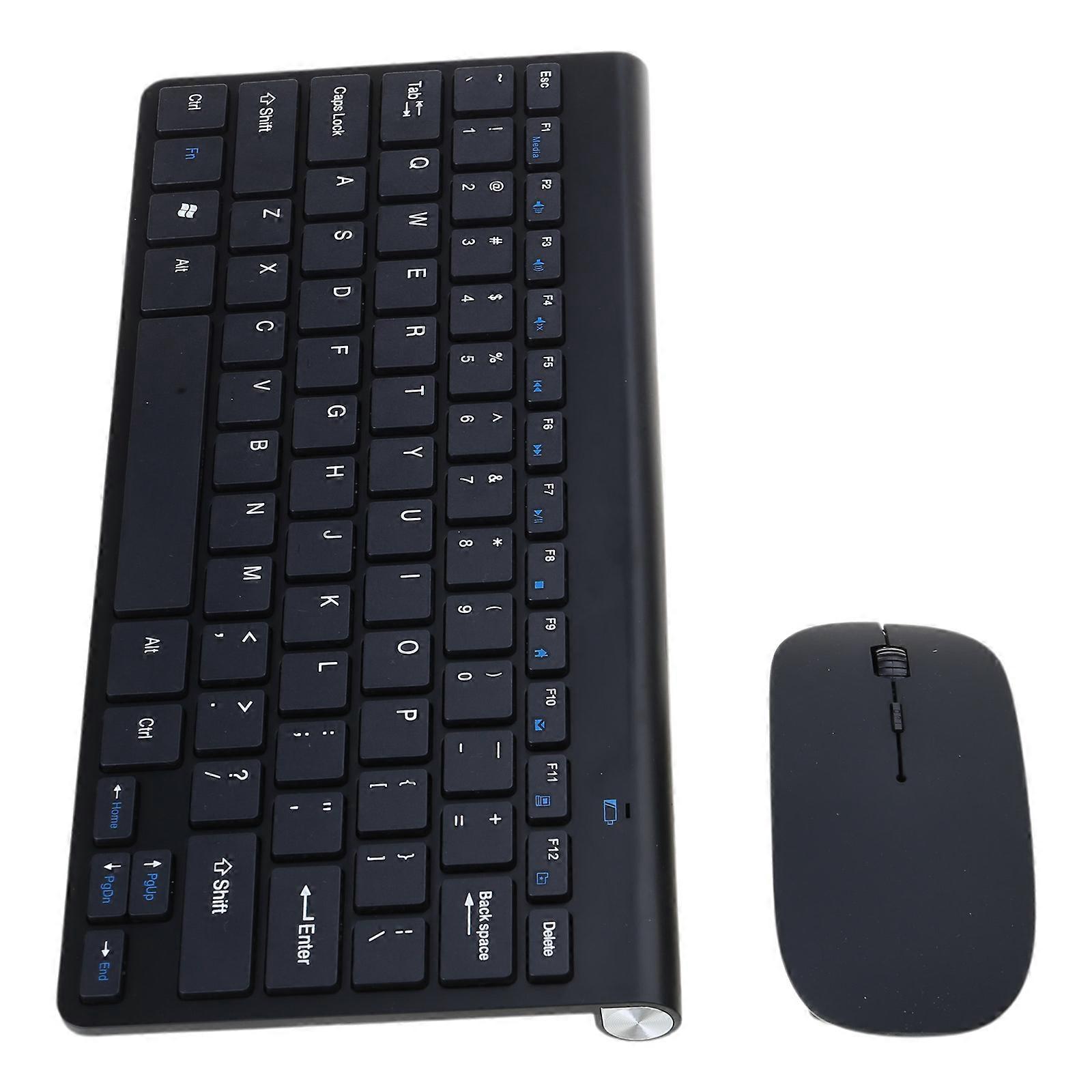 2.4Ghz Wireless Keyboard and Mouse Mini Keyboard Mouse Combo- Set with Shared USB Receiver Portable Ultra-Slim  Black