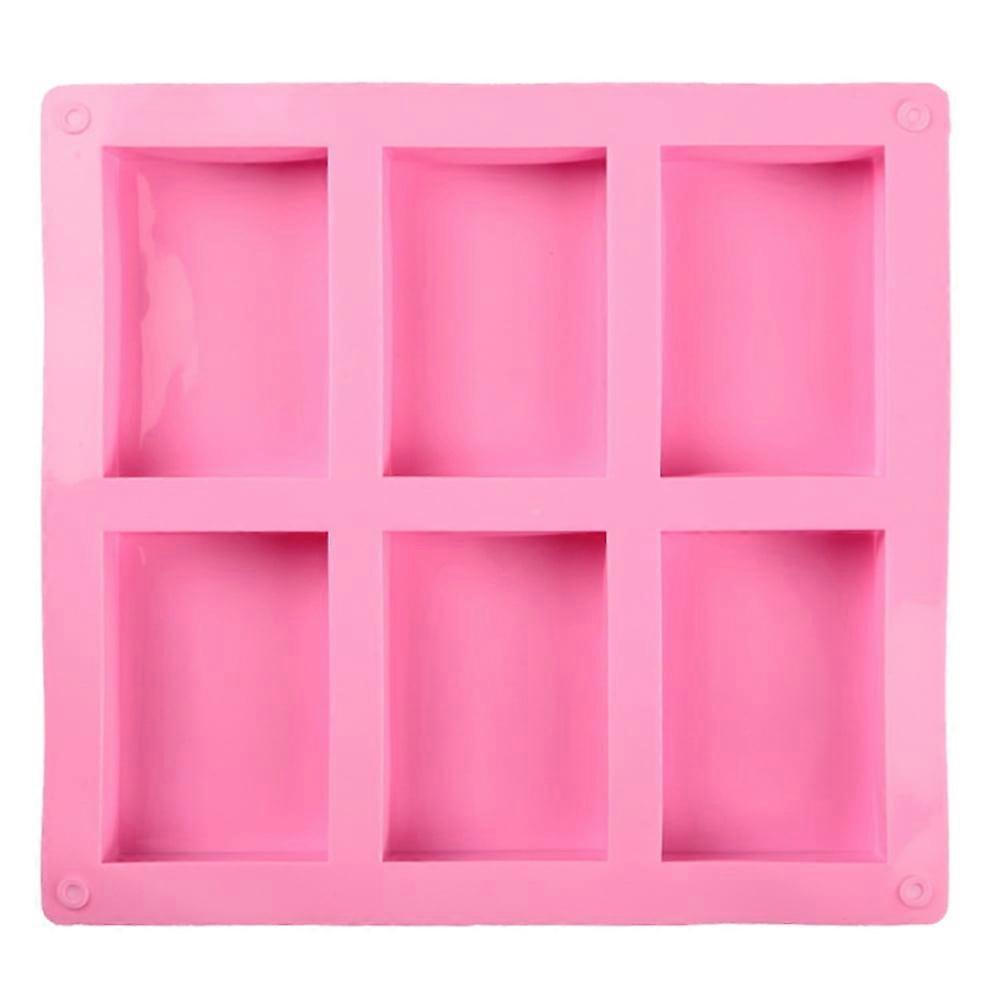 6-compartment long silicone handmade soap mold, rectangular DIY craft cake mold