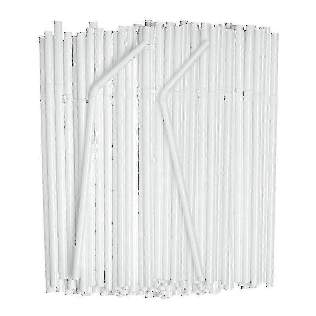 Individually Packaged White Plastic Flexible Straw Kitchen Dining Room